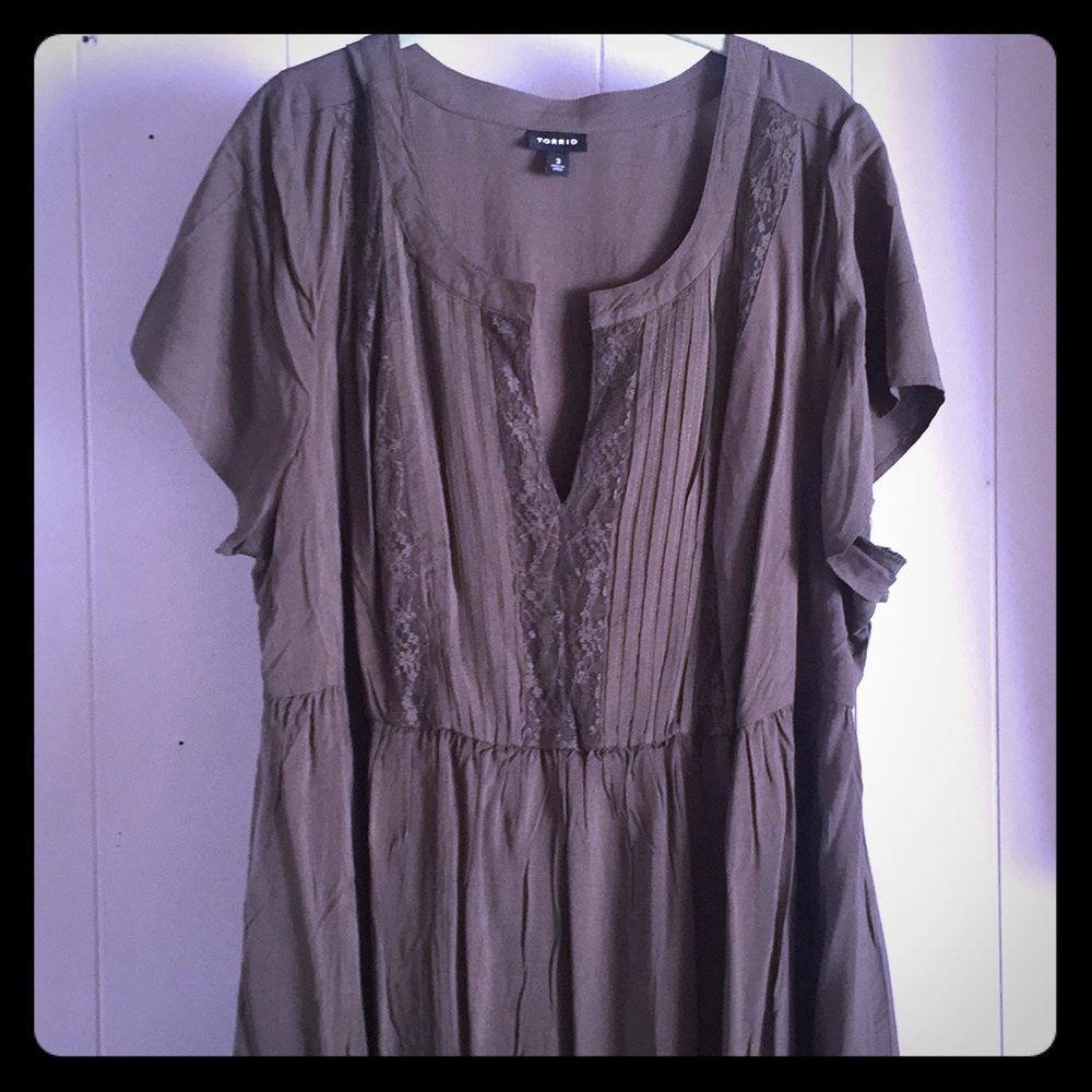 Torrid Olive Green Pheasant Dress